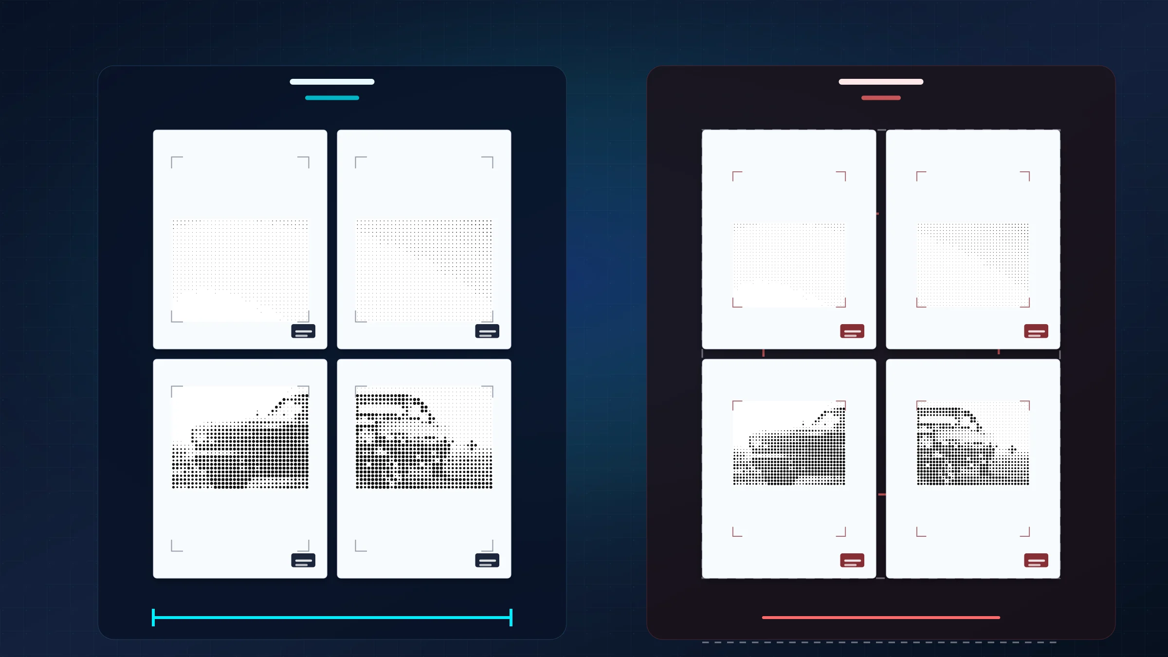 Side-by-side poster print comparison showing 100 percent scale next to a smaller Fit to Page result.