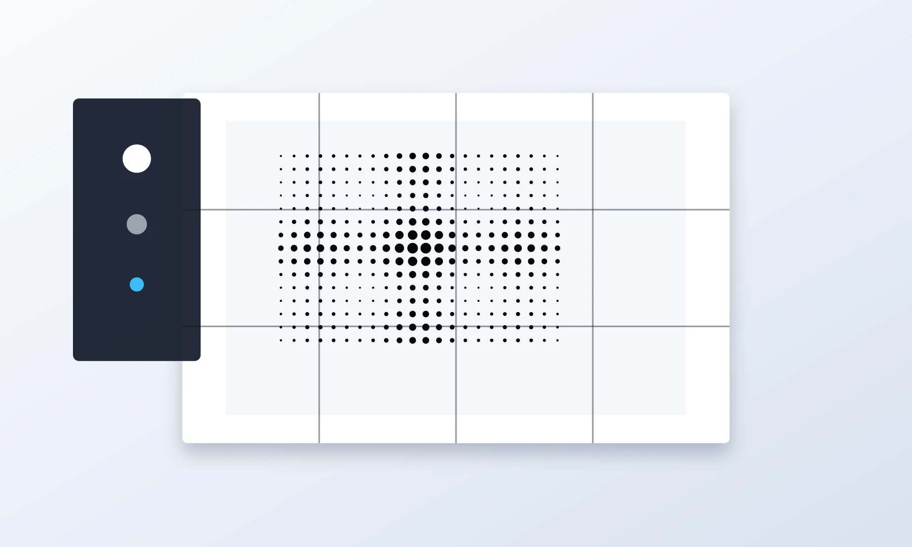 A halftone poster preview beside a small set of preset controls.