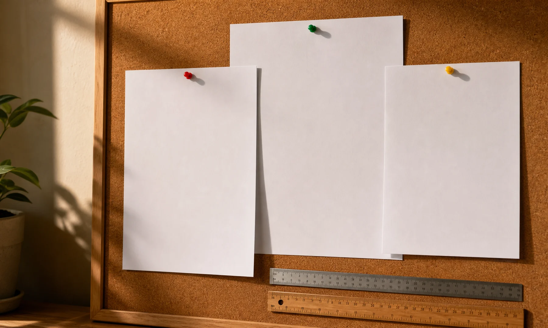 Parçalı poster planlaması için karşılaştırılan A4, A3 ve US Letter kâğıt boyutları.
