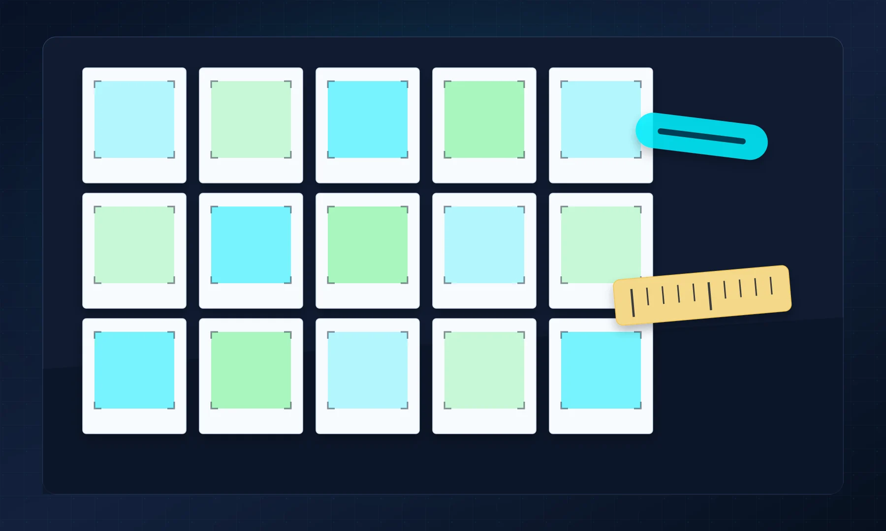 A4, A3, and Letter paper grids compared for the same poster size.